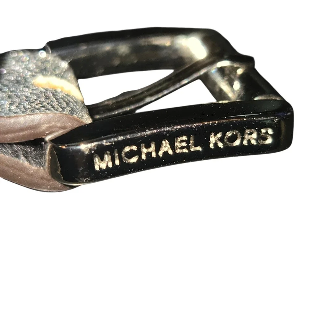 Michael Kors Belt Womens 3X Silver Metallic Reversible Lobster Clasp Slim 46in